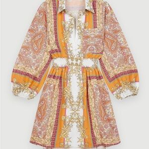 Maje Roquila Scarf Print Shirt Dress